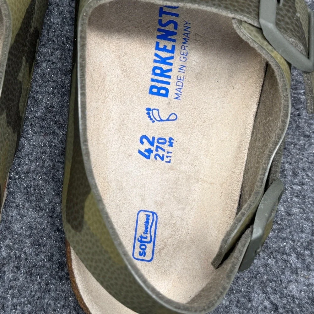 Birkenstock‎ Milano Sandals Men's 9 Desert Soil Camouflage Green Soft Footbed